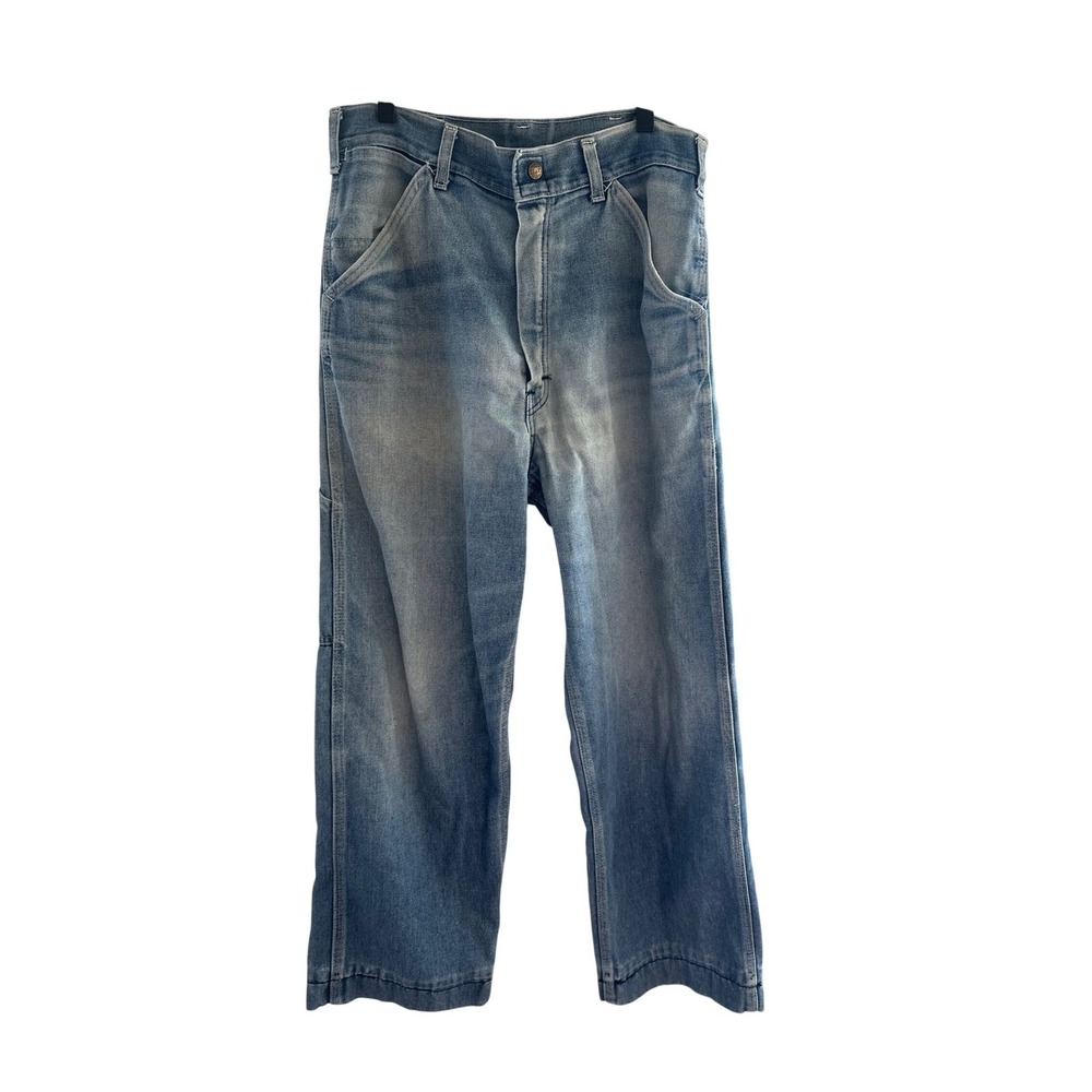 Vintage Sears Perma-Prest Carpenter Jeans Mens 32x32 Blue Denim Workwear Pants